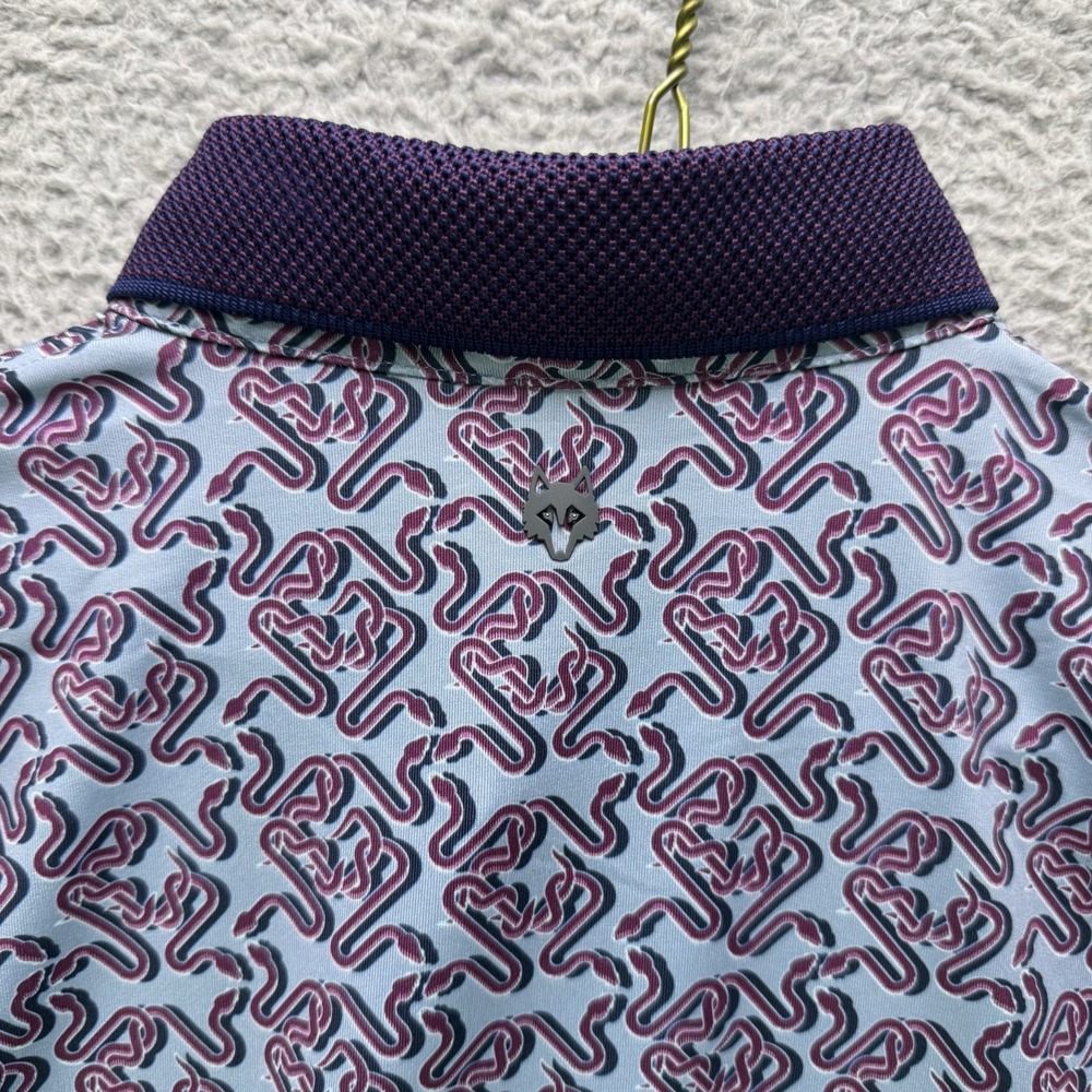 Greyson Golf Polo Shirt Mens Medium Intertwined AOP Stretch Justin Thomas NWT - Picture 4 of 14